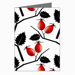 Rose Hip Pattern Branches Autumn Greeting Cards (pkg Of 8)