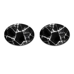 Dark Patch Art Crack Construction Cufflinks (oval)
